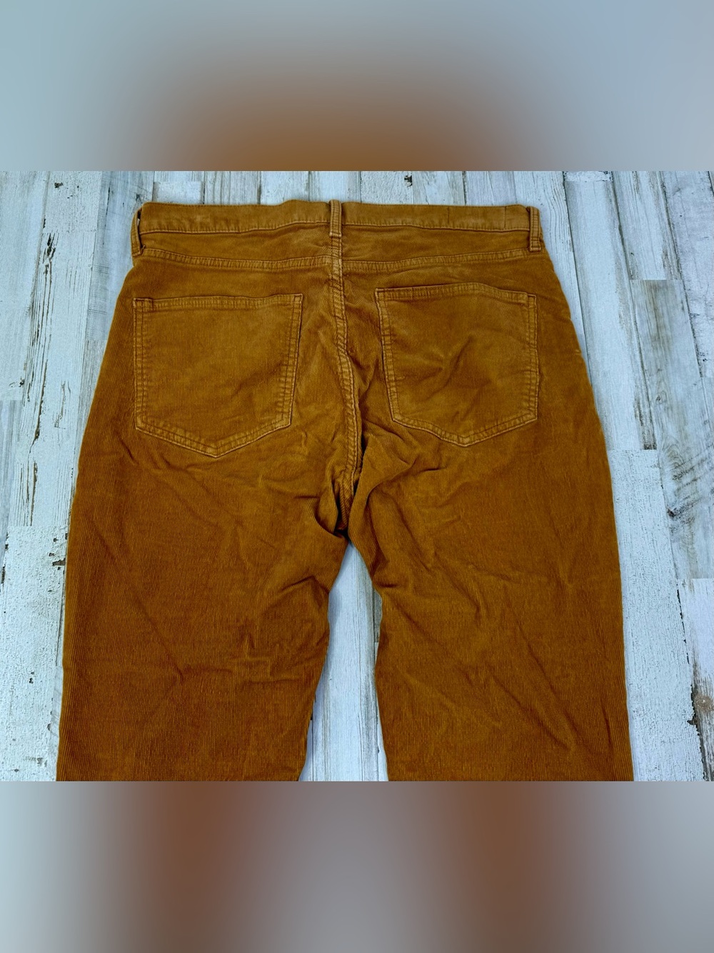 Gap Cigarette High Rise Brown Corduroy Pants 32/14R Tan Cotton Spandex - Picture 10 of 11